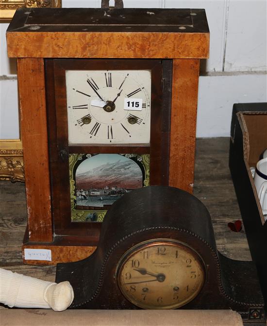 Map, 2 clocks, doll, frame, etc